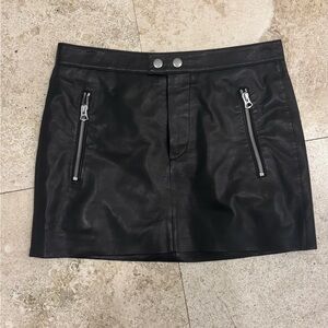 rag & bone Black Mini leather skirt size 0